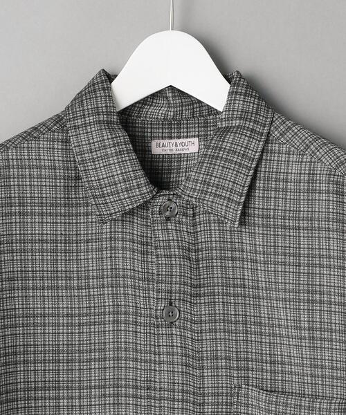 BEAUTY&YOUTH UNITED ARROWS（ビューティーアンドユースユナイテッドアローズ）の「BY ドビー チェック キャンプカラー シャツ（シャツ/ブラウス・メンズ・ダークブラウン/ダークグレー・SMALL/MEDIUM/LARGE/X-LARGE）」の11枚目の写真
