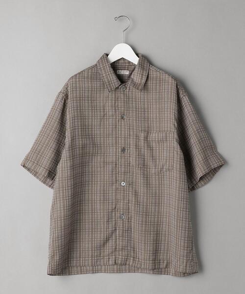 BEAUTY&YOUTH UNITED ARROWS（ビューティーアンドユースユナイテッドアローズ）の「BY ドビー チェック キャンプカラー シャツ（シャツ/ブラウス・メンズ・ダークブラウン/ダークグレー・SMALL/MEDIUM/LARGE/X-LARGE）」の15枚目の写真