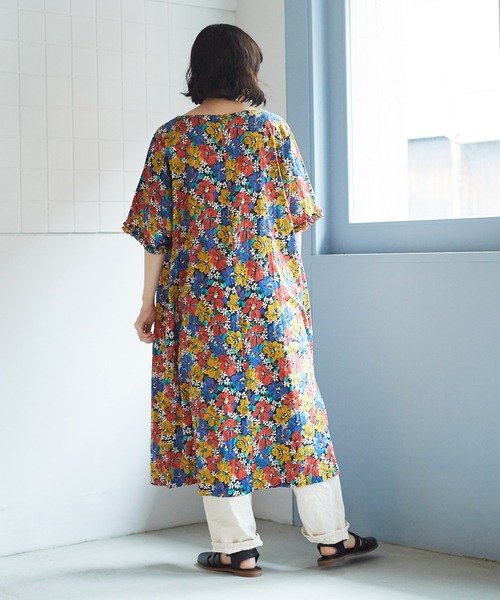 bulle de savon（ビュルデサボン）の「sunset flowerプリント ど
