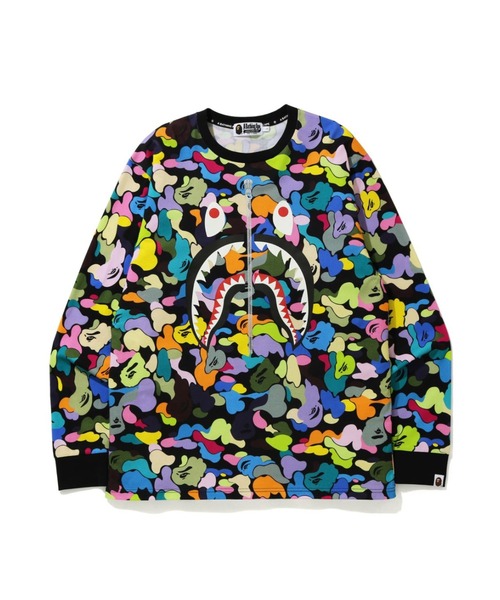 A BATHING APE（アベイシングエイプ）の「MULTI CAMO SHARK WIDE L/S TEE M（Tシャツ/カットソー・メンズ・ホワイト/ブラック・MEDIUM/LARGE/X-LARGE/XX-LARGE/SMALL）」の2枚目の写真