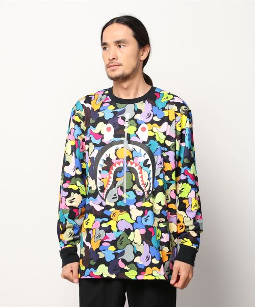 A BATHING APE（アベイシングエイプ）の「MULTI CAMO SHARK WIDE L/S TEE M（Tシャツ/カットソー・メンズ・ホワイト/ブラック・MEDIUM/LARGE/X-LARGE/XX-LARGE/SMALL）」の11枚目の写真