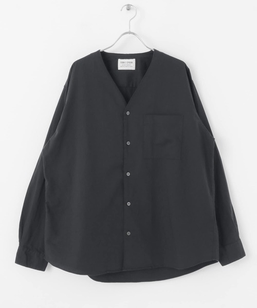 FORK&SPOON（フォークアンドスプーン）の「FORK&SPOON　ノーカラーロングスリーブシャツ（シャツ/ブラウス・メンズ・ブラック/グリーン・4/5）」の12枚目の写真