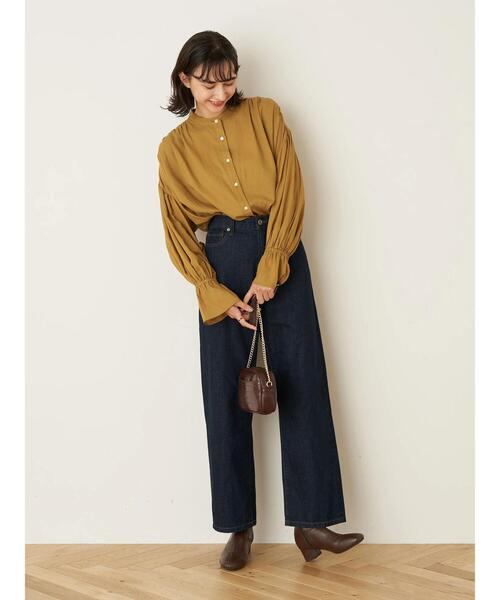 earth music&ecology（アースミュージックアンドエコロジー）の「デニムバギーパンツ ＊（デニムパンツ・レディース・ホワイト系その他2/ダークインディゴブルー/インディゴブルー・L/S/M）」の13枚目の写真