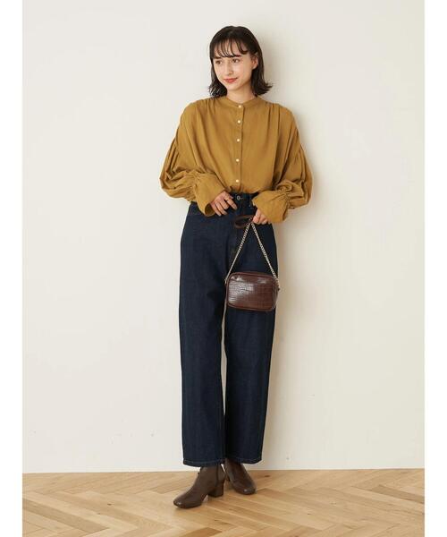 earth music&ecology（アースミュージックアンドエコロジー）の「デニムバギーパンツ ＊（デニムパンツ・レディース・ホワイト系その他2/ダークインディゴブルー/インディゴブルー・L/S/M）」の12枚目の写真