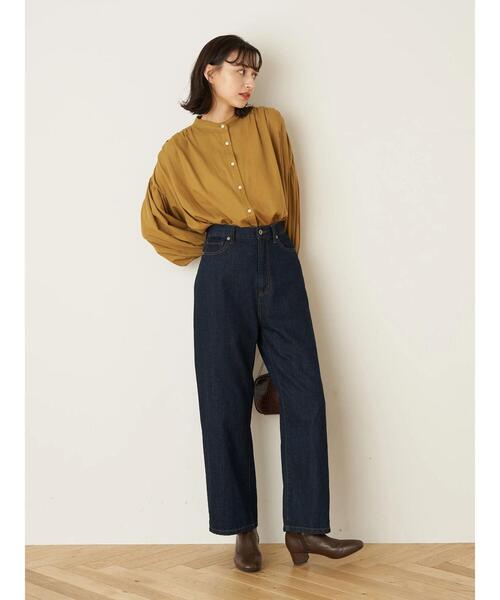 earth music&ecology（アースミュージックアンドエコロジー）の「デニムバギーパンツ ＊（デニムパンツ・レディース・ホワイト系その他2/ダークインディゴブルー/インディゴブルー・L/S/M）」の11枚目の写真