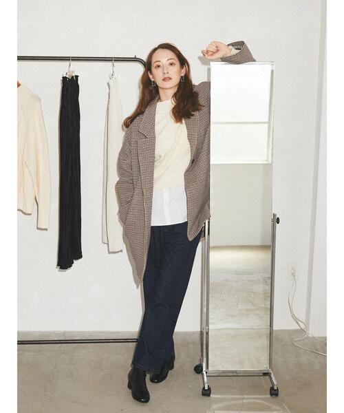 earth music&ecology（アースミュージックアンドエコロジー）の「デニムバギーパンツ ＊（デニムパンツ・レディース・ホワイト系その他2/ダークインディゴブルー/インディゴブルー・L/S/M）」の10枚目の写真