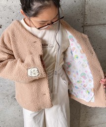 CIAOPANIC TYPY（チャオパニックティピー）の「【KIDS】【すみっコぐらし×CIAOPANIC TYPY】コラボ ボアカーディガン（ノーカラージャケット・キッズ）」