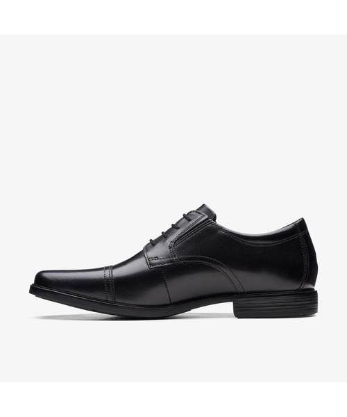 Clarks ヒール 4cm パンプス ブラック キャップ パテント パテント ブロックヒールメリージェーンパンプス-Black Patent