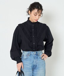 レーススタンドカラーブラウス