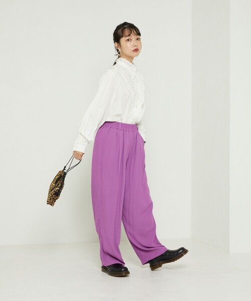 FREAK'S STORE（フリークスストア）の「レーススタンドカラーブラウス（シャツ/ブラウス・レディース・ホワイト/ブラック/サックスブルー・ﾌﾘ-）」の4枚目の写真