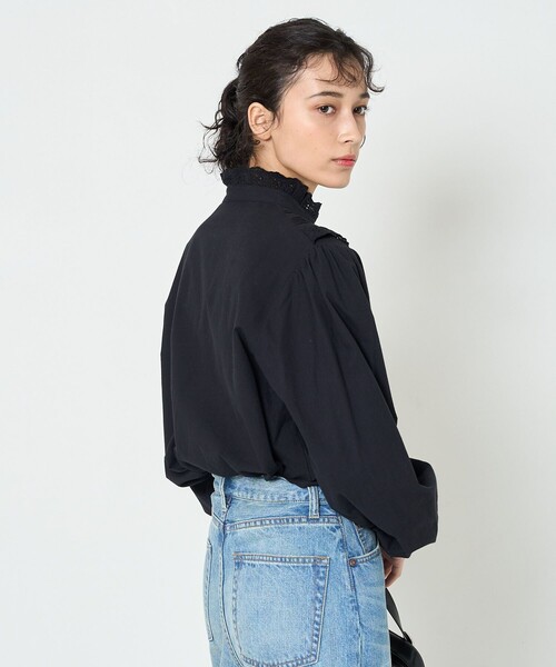 FREAK'S STORE（フリークスストア）の「レーススタンドカラーブラウス（シャツ/ブラウス・レディース・ホワイト/ブラック/サックスブルー・ﾌﾘ-）」の9枚目の写真