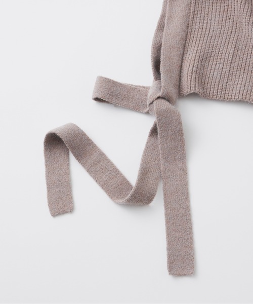 Libra Cue（リブラ キュー）の「サイドリボンニットベスト（ニット/セーター・レディース・ブラック/アイボリー/グレイッシュベージュ・FREE）」の6枚目の写真