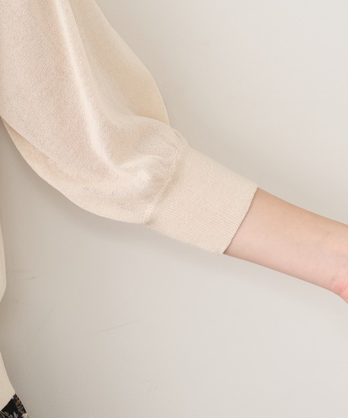 natural couture（ナチュラルクチュール）の「便利な袖シアーシンプルプチハイニット（ニット/セーター・レディース・ブラック/パープル/ブラウン/グリーン/アイボリー・FREE）」の20枚目の写真