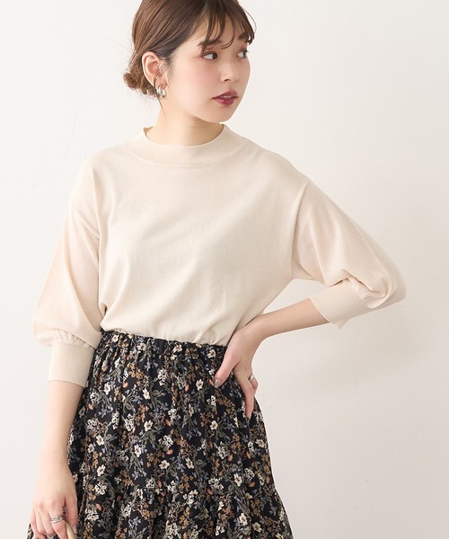 natural couture（ナチュラルクチュール）の「便利な袖シアーシンプルプチハイニット（ニット/セーター・レディース・ブラック/パープル/ブラウン/グリーン/アイボリー・FREE）」の15枚目の写真