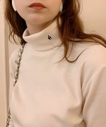 epine | e embroidery cotton high neck(Tシャツ/カットソー)