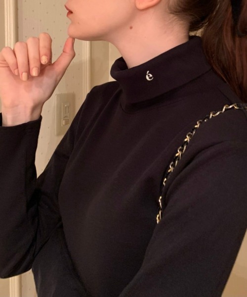 epine(エピヌ)の「e embroidery cotton high neck(Tシャツ/カットソー・レディース・ホワイト/ブラック・FREE)」の19枚目の写真