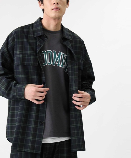 BACK NUMBER（バックナンバー）の「【BACK NUMBER】ビッグシルエットチェック柄CPOシャツ【セットアップ対応】（シャツ/ブラウス・メンズ・ブラウン/グリーン/ライトブラウン/ベージュ・XL/M/L）」の4枚目の写真