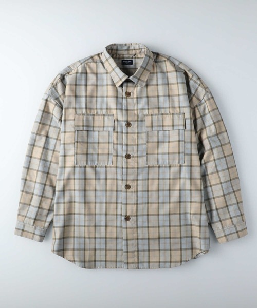 BACK NUMBER（バックナンバー）の「【BACK NUMBER】ビッグシルエットチェック柄CPOシャツ【セットアップ対応】（シャツ/ブラウス・メンズ・ブラウン/グリーン/ライトブラウン/ベージュ・XL/M/L）」の9枚目の写真