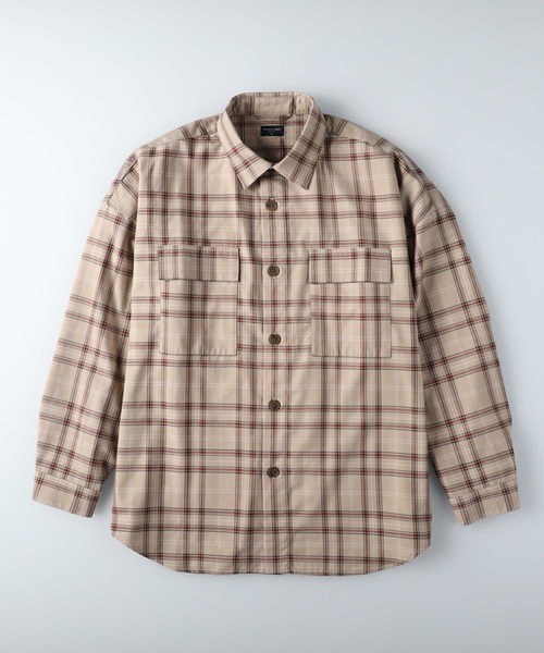 BACK NUMBER（バックナンバー）の「【BACK NUMBER】ビッグシルエットチェック柄CPOシャツ【セットアップ対応】（シャツ/ブラウス・メンズ・ブラウン/グリーン/ライトブラウン/ベージュ・XL/M/L）」の16枚目の写真