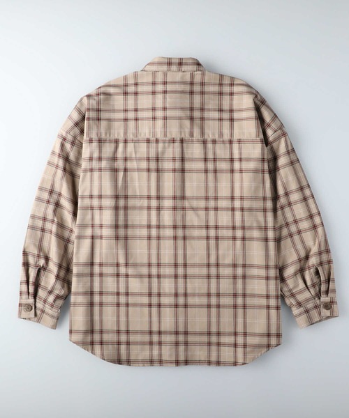 BACK NUMBER（バックナンバー）の「【BACK NUMBER】ビッグシルエットチェック柄CPOシャツ【セットアップ対応】（シャツ/ブラウス・メンズ・ブラウン/グリーン/ライトブラウン/ベージュ・XL/M/L）」の15枚目の写真
