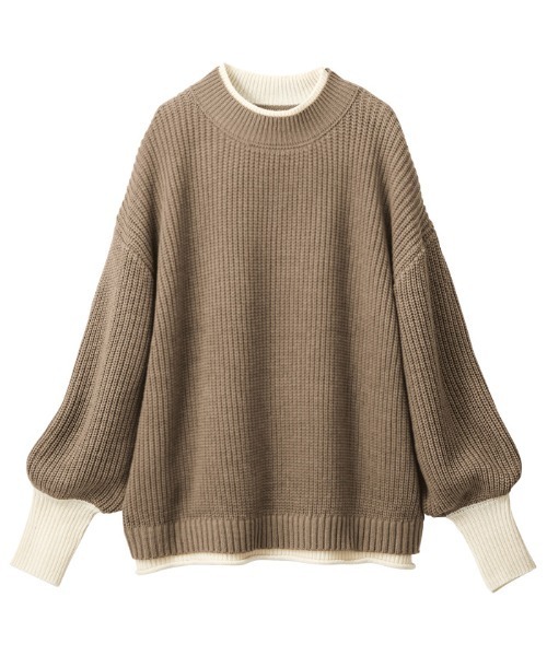 GeeRA(ジーラ)の「重ね着風ニットプルオーバー(ニット/セーター・レディース・アイボリー/モカ/ブラック・XX-LARGE/X-LARGE/MEDIUM/LARGE)」の6枚目の写真