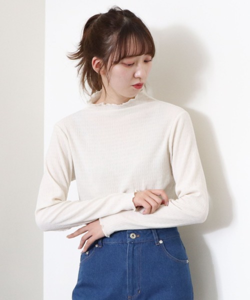 archives(アルシーヴ)の「カットシャーリングハイネックプルオーバー(Tシャツ/カットソー・レディース・ブラック/アイボリー/オレンジ/マスタード・MEDIUM)」の9枚目の写真