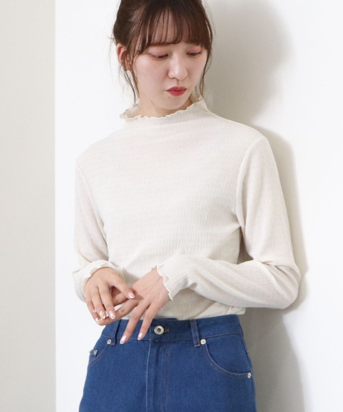 archives(アルシーヴ)の「カットシャーリングハイネックプルオーバー(Tシャツ/カットソー・レディース・ブラック/アイボリー/オレンジ/マスタード・MEDIUM)」の15枚目の写真