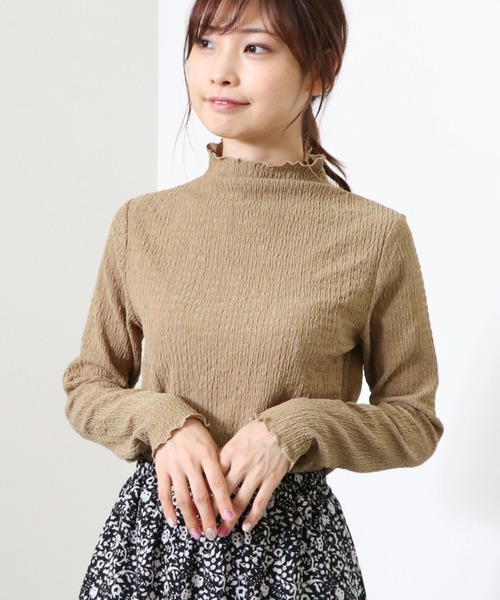 archives(アルシーヴ)の「カットシャーリングハイネックプルオーバー(Tシャツ/カットソー・レディース・ブラック/アイボリー/オレンジ/マスタード・MEDIUM)」の6枚目の写真