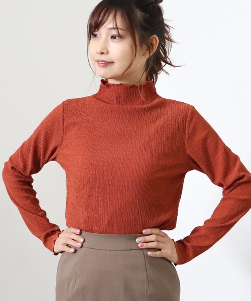 archives(アルシーヴ)の「カットシャーリングハイネックプルオーバー(Tシャツ/カットソー・レディース・ブラック/アイボリー/オレンジ/マスタード・MEDIUM)」の10枚目の写真