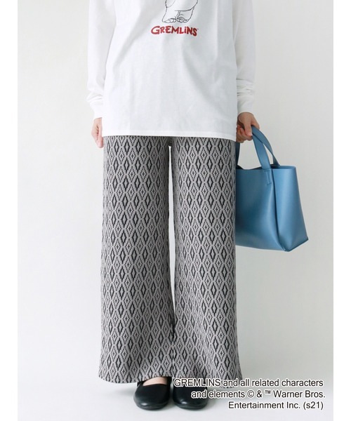 Lugnoncure（ルノンキュール）の「幾何柄ジャカードイージーパンツ（その他パンツ・レディース・グレー/ブラック/オフホワイト・ﾌﾘ-）」の3枚目の写真