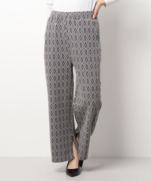 Lugnoncure（ルノンキュール）の「幾何柄ジャカードイージーパンツ（その他パンツ・レディース・グレー/ブラック/オフホワイト・ﾌﾘ-）」の6枚目の写真