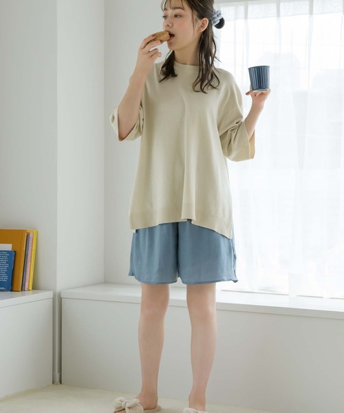 Edit Sheen(エディットシーン)の「ウエストゴムサテンハーフパンツ(その他パンツ・レディース・ブラック/ブルー・MEDIUM)」の10枚目の写真