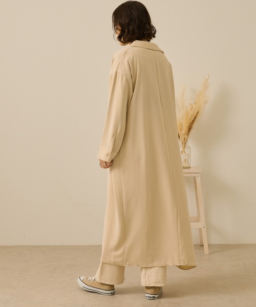 Ambre Neige(アンブルネージュ)の「シャツワンピース/【WEB/EC限定商品】(シャツワンピース・レディース・ダークブラウン/ベージュ/アイボリー・FREE)」の8枚目の写真