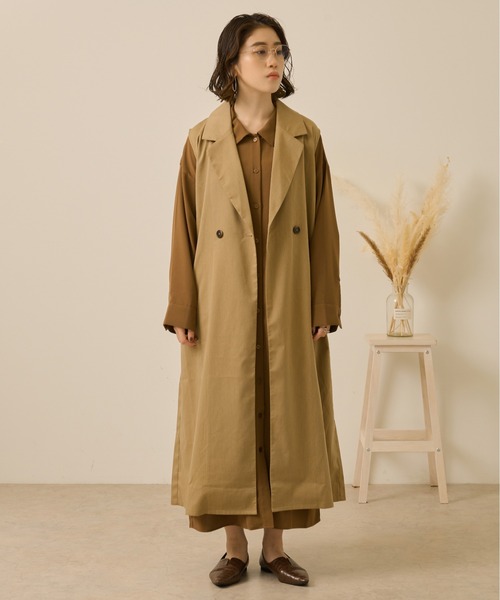 Ambre Neige(アンブルネージュ)の「シャツワンピース/【WEB/EC限定商品】(シャツワンピース・レディース・ダークブラウン/ベージュ/アイボリー・FREE)」の5枚目の写真