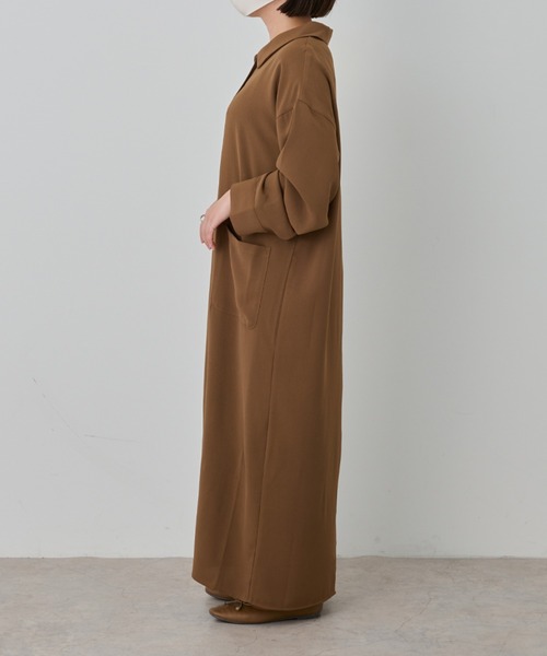 Ambre Neige(アンブルネージュ)の「シャツワンピース/【WEB/EC限定商品】(シャツワンピース・レディース・ダークブラウン/ベージュ/アイボリー・FREE)」の12枚目の写真