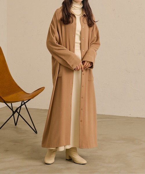 Ambre Neige(アンブルネージュ)の「シャツワンピース/【WEB/EC限定商品】(シャツワンピース・レディース・ダークブラウン/ベージュ/アイボリー・FREE)」の20枚目の写真