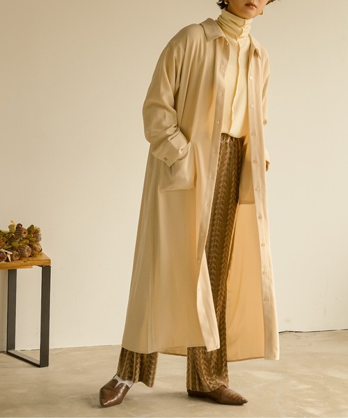 Ambre Neige(アンブルネージュ)の「シャツワンピース/【WEB/EC限定商品】(シャツワンピース・レディース・ダークブラウン/ベージュ/アイボリー・FREE)」の16枚目の写真