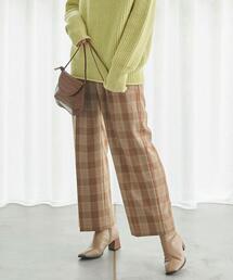 green label relaxing | 【本田翼さん着用】TW チェック ワイド パンツ -ウォッシャブル-(その他パンツ)