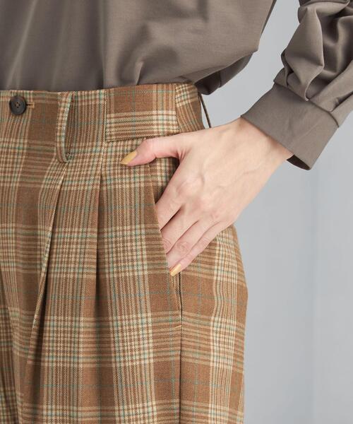 green label relaxing（グリーンレーベルリラクシング）の「TW チェック ワイド パンツ -ウォッシャブル-（その他パンツ・レディース・ブラウン・40/38/42/36/34）」の7枚目の写真