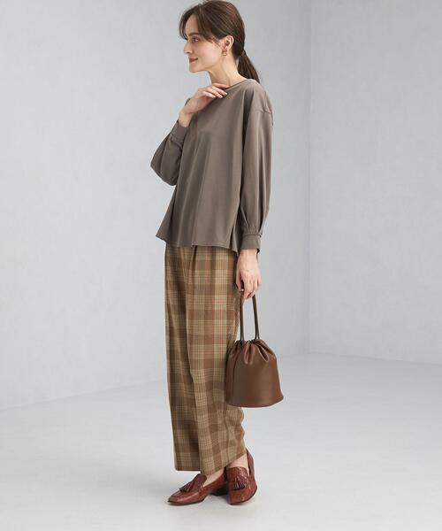 green label relaxing（グリーンレーベルリラクシング）の「TW チェック ワイド パンツ -ウォッシャブル-（その他パンツ・レディース・ブラウン・40/38/42/36/34）」の13枚目の写真