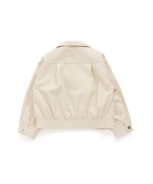 JENNI love（ジェニィラブ）の「フェイクレザーライダース（ライダースジャケット・キッズ・ブラック/オフホワイト・150cm/140cm/160cm/130cm）」の13枚目の写真