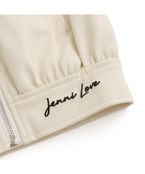 JENNI love（ジェニィラブ）の「フェイクレザーライダース（ライダースジャケット・キッズ・ブラック/オフホワイト・150cm/140cm/160cm/130cm）」の11枚目の写真