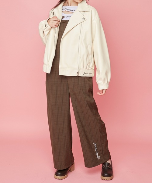 JENNI love（ジェニィラブ）の「フェイクレザーライダース（ライダースジャケット・キッズ・ブラック/オフホワイト・150cm/140cm/160cm/130cm）」の15枚目の写真