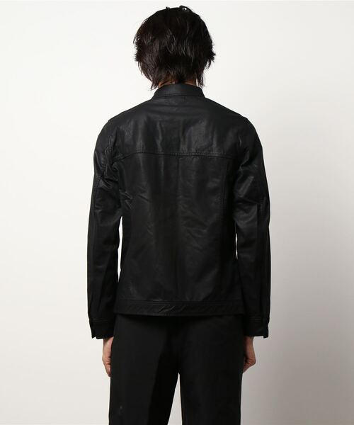 SHELLAC(シェラック)の「シェラック/SHELLAC フェイクレザートラッカー(シャツ/ブラウス・メンズ・ブラック・MEDIUM/LARGE/S)」の2枚目の写真