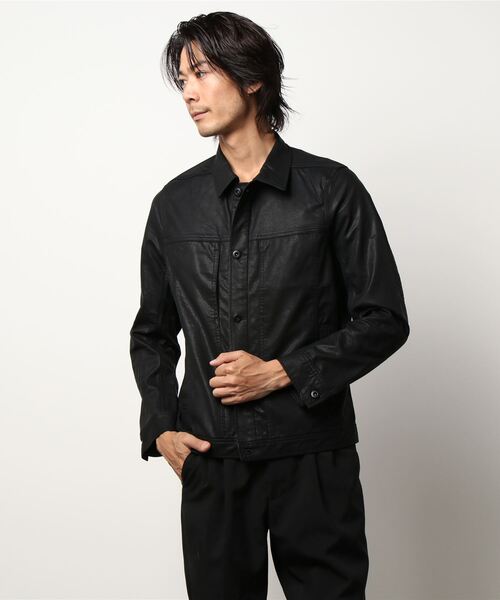 SHELLAC(シェラック)の「シェラック/SHELLAC フェイクレザートラッカー(シャツ/ブラウス・メンズ・ブラック・MEDIUM/LARGE/S)」の4枚目の写真