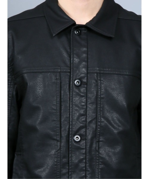 SHELLAC(シェラック)の「シェラック/SHELLAC フェイクレザートラッカー(シャツ/ブラウス・メンズ・ブラック・MEDIUM/LARGE/S)」の5枚目の写真