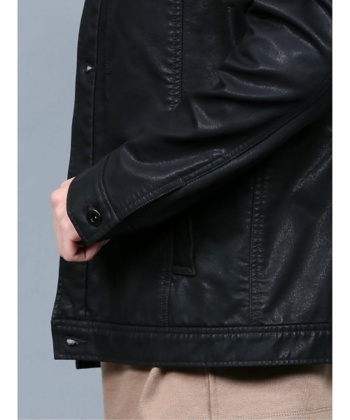 SHELLAC(シェラック)の「シェラック/SHELLAC フェイクレザートラッカー(シャツ/ブラウス・メンズ・ブラック・MEDIUM/LARGE/S)」の7枚目の写真