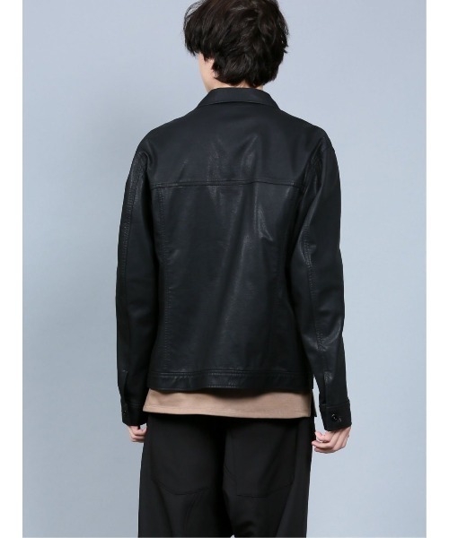 SHELLAC(シェラック)の「シェラック/SHELLAC フェイクレザートラッカー(シャツ/ブラウス・メンズ・ブラック・MEDIUM/LARGE/S)」の9枚目の写真