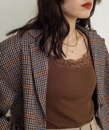 w closet | カップ付きレースVキャミソール(キャミソール)