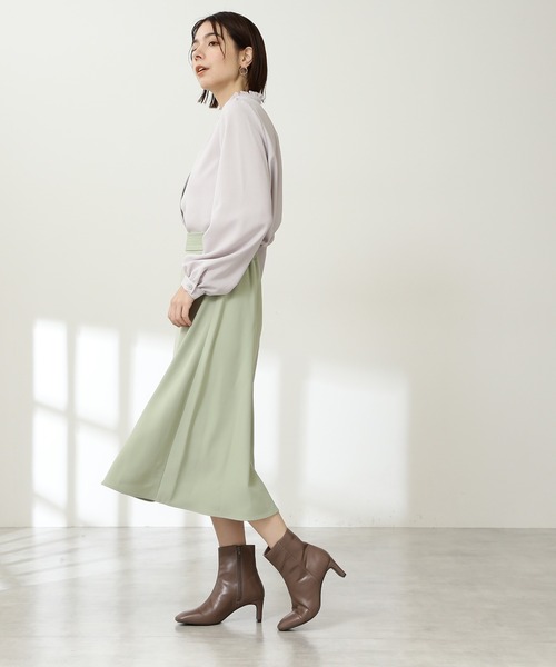 N.（N. Natural Beauty Basic）（エヌエヌナチュラルビューティーベーシック）の「【S Size Line】◆ウエストステッチフレアスカート（スカート・レディース・パープル/ネイビー/ライトグリーン/モカ・SMALL/MEDIUM）」の15枚目の写真